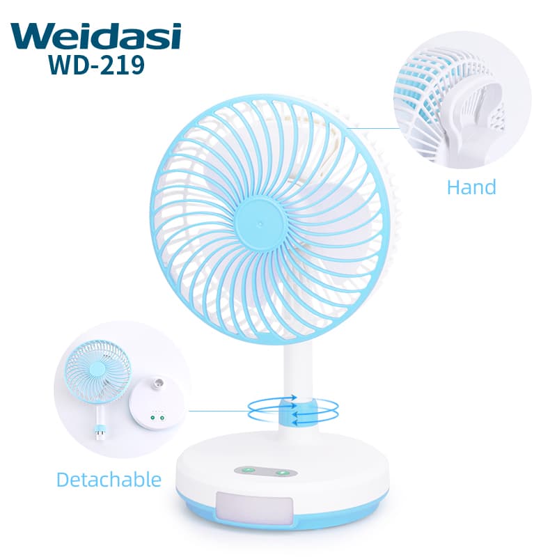 Weidasi WD-219 রিচার্জেবল পোর্টেবল ডেস্ক ফ্যান-লোডশেডিংয়ের জন্য সেরা সমাধান!